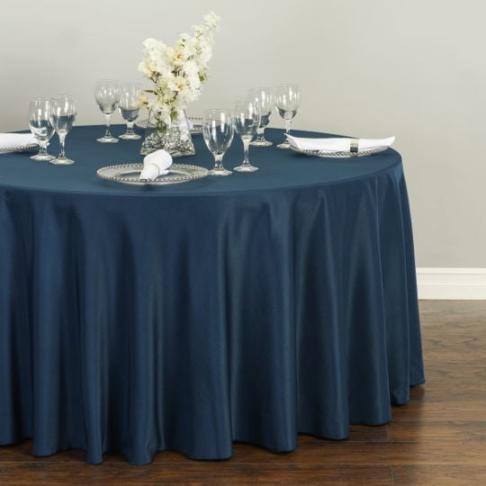 Round Polyester Tablecloth Navy Blue, Navy Blue Round Tablecloths