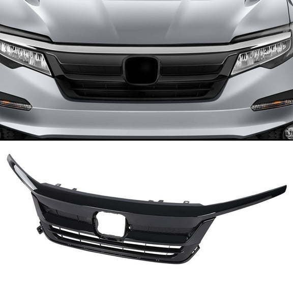 Front Upper Grille Grill W/Gloss Trim Assembly Fit for Honda Pilot 71150TG7A50 HO1210158 2019-2021