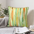 thumbnail image 6 of YFYANG Square Velvet Decorative Throw Pillow, 16"x16" Green Abstract Watercolor Texture Pattern Sofa Bed Cushion Pillows, 6 of 7