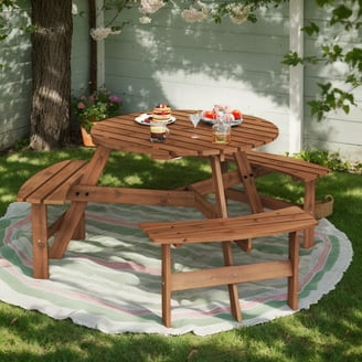 Dextrus Picnic Table Bench Set ft Outdoor Camping with Stable