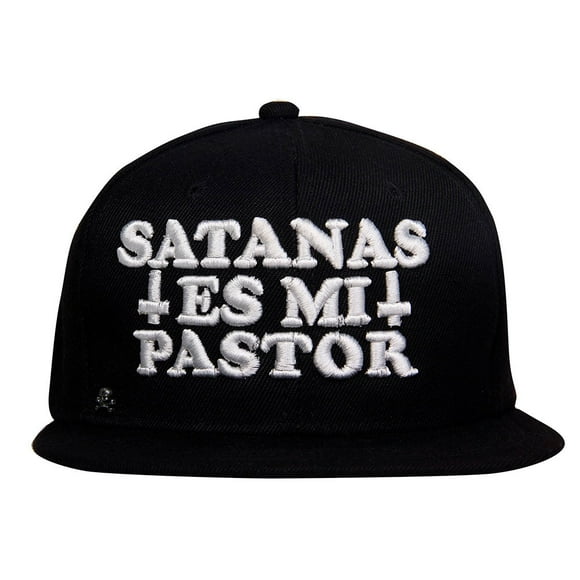Gorra Plana Negra Unitalla Satanas Es Mi Pastor