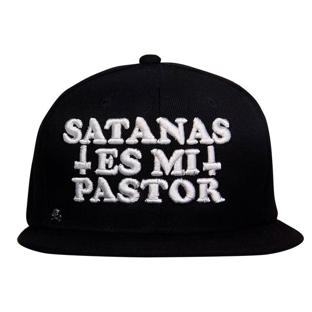 Gorra Plana Negra Unitalla Satanas Es Mi Pastor