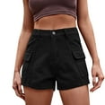 thumbnail image 2 of Cargo Jean Shorts for Women 2026 Summer Casual Elastic High Waist Denim Shorts with Pockets, 2 of 6