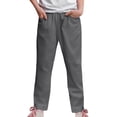 thumbnail image 3 of CPNG Boys Dress Pants Straight Pants Solid Color School Uniform Pants Classic Elastic High Waist Uniform Pants(Grey,10-11 Years), 3 of 9