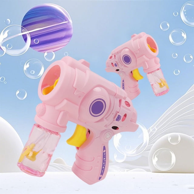 Pink Kids Bubble Machine With 100Ml Liquid Tank Continuous Foam Output For Parties And Outdoor Play