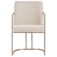 thumbnail image 3 of Sunpan Rayla 18.5" Modern Fabric and Stainless Steel Dining Armchair in Cream, 3 of 8