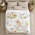 thumbnail image 5 of Playful families Goats Sunflowers Watercolor, Cozy Friendship Quote Scene, Warm Flannel Blanket for Living Room and Reading Nook, Art Lovers Thanksgiving Gift, Artistic Home Decor, 5 of 9