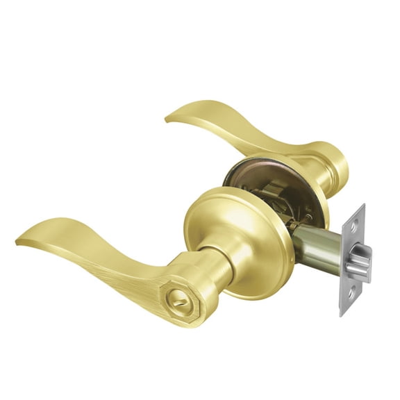 Gold Waved Door Handle Keyless Entry Zincs Alloys For Interior Exterior Door