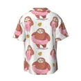thumbnail image 7 of Picia Sloth with Donuts1 Men's Linen Shirts Short Sleeve Cuban Beach Shirts Casual Shirts Button Down Shirt for Men Beach Summer Wedding Shirt-XX-Large, 7 of 7