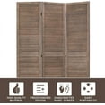 thumbnail image 3 of FDW 3-Panel Room Divider White Foldable Wooden Screen for Home Office Bedroom Restaurant 67.7" x 16.9"(Each Panel),Brown, 3 of 7