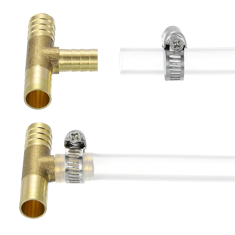 5 Raccordi A T In Ottone 3 Vie | 1/2" (12mm) Per Aria, Acqua, Carburante | Barb Connector