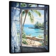 thumbnail image 2 of Designart "Tranquility by the Beach Window Views I" Coastal Framed Wall Art - Coastal Green Coastal Windows Hallway Framed Wall Art Decor, 2 of 6