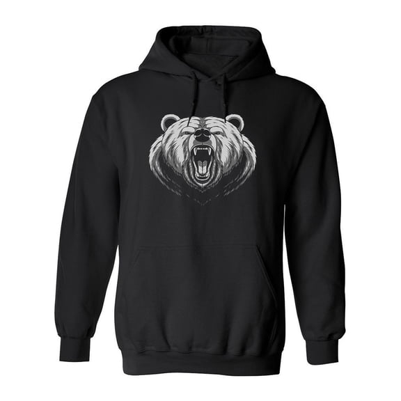 Angry Bear Head! Hoodie Men -Image by Shutterstock, Male x-Large