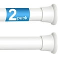 thumbnail image 1 of 2pack Tension Curtain Rod 30 to 62 Inch, White Spring Tension Curtain Rod Adjustable Expandable Curtain Rod No Drilling, Spring Loaded Curtain Rods for Windows, Bedroom, Doorway Door, Closet, 1 of 6