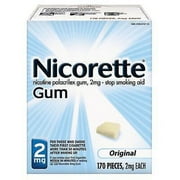 Nicorette Gum Original Flavor 2 mg, 170 Pieces