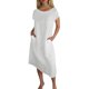 thumbnail image 1 of Vestido largo informal de verano para mujer - Cuello redondo con bolsillos para viajar, 1 of 5