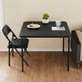 thumbnail image 6 of Aoile 33.6" Folding Card Table, Portable Board Game Table with PU Soft Cushion & Anti-slip Foot Covers, Metal Foldable Table for Home, Parties, Picnics, Black, 6 of 9