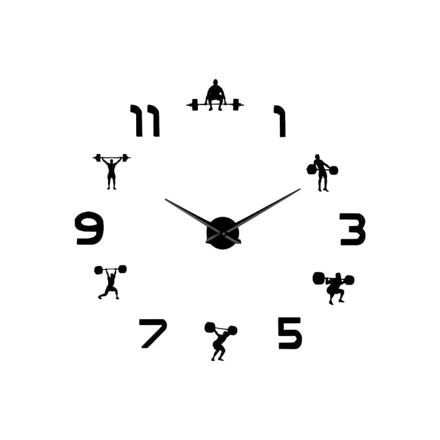 DPTALR Large Fitness Wall Clock Diy Acrylic Clock Living Room Background Wall