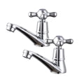 thumbnail image 1 of 2Pcs Lavabo Single Hole Cross Bibcock Alloy Water Faucet Basin Faucet Washbasin Basin Faucet(Blue Drop Model), 1 of 8