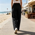 thumbnail image 5 of Cargo Pants For Women Baggy Casual Daily Solid Color Sports Cargo Pants Drawstring Y2K Drawstring Trousers Wide Leg Pants With Side Pockets, 5 of 9