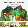 thumbnail image 4 of Disketp Palm Leaves And Tropical Flowers Womens Casual Hoodies Crew Neck Long Sleeve Sweatshirts Pullover Tops-X-Large, 4 of 7
