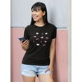 thumbnail image 2 of Hey Girl!! Donut Pattern Graphic Women Black T-Shirt, Female Large, 2 of 4