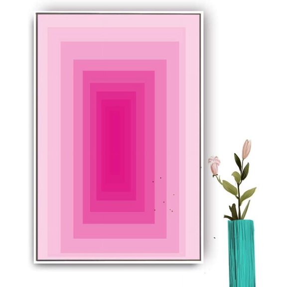 IDEA4WALL Framed Canvas Wall Art Abstract House Canvas Prints Modern Wall Art Decor