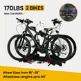 thumbnail image 2 of GYZJ E-Bike Rack with Ramp,Foldable Hitch Mount 2 Bikes Rack for Car Truck SUV RV,Up to 5-inch Fat Tire Electric Bike Carrier Rack 1.25"-2" Hitch Receiver(Black), 2 of 9