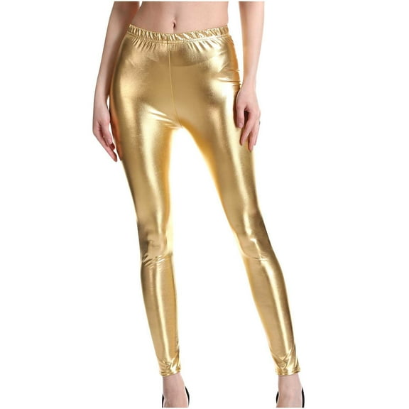 Bigersell Ripped High Waist Pants for Women Full Length Pants Women's High Elasticity High Waist Shiny Faux Leather Skinny Pants Ripped Distressed Denim Pants