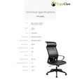 thumbnail image 2 of TygerClaw Executive High Back Bonded Leather Office Chair, 2 of 3