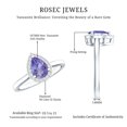 thumbnail image 5 of Rosec Jewels Natural Tanzanite Teardrop Engagement Ring with Halo - Tanzanite Diamond Ring for Women - Authentically Certified, 925 Sterling Silver, US 5.00, 5 of 8