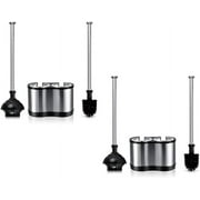 ToiletTree Products Toilet Brush and Plunger Combo Set Stainless Steel, Black 2-Pack