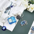 thumbnail image 6 of 1set Keychain with Lampwork Alloy Split Key Rings Platinum Royal Blue 6pcs/set DIY, 6 of 7