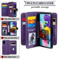 thumbnail image 2 of Dteck Folio Wallet Case For Samsung Galaxy A51Model SM-A515 (not Fit A51 5G), [ 9 Cedit Card Slots & Cash Pocket] Soft PU Leather Magnetic Case with Stand, Multi-function Purse Phone Case, Purple, 2 of 9