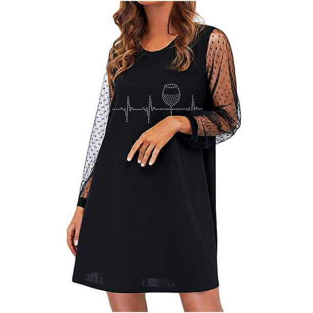 Moda mujer otoño cuello redondo ahueca hacia fuera la perforación caliente suelto cómodo vestido de manga larga Fridja NMB2273