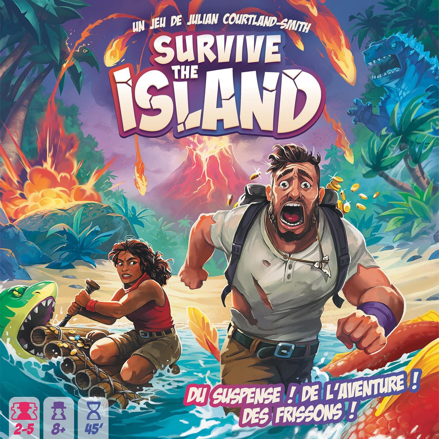 Asmodee - Zygomatic - Survive The Island - Ideal Board Game for Family Fun - For 2 to 6 Players - Ages 8 and Up - French