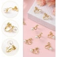 thumbnail image 2 of 1 Box 16Pcs Real 18K Gold Plated Clip On Earrings Findings Earring Clip Backs Acrylic Imitation Pearls Non Pierced Ear Components, 2 of 6