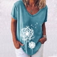 thumbnail image 2 of Birdeem Mode Femme T-Shirt à Col en V Imprimé Blouse Hauts Chandail, 2 of 4