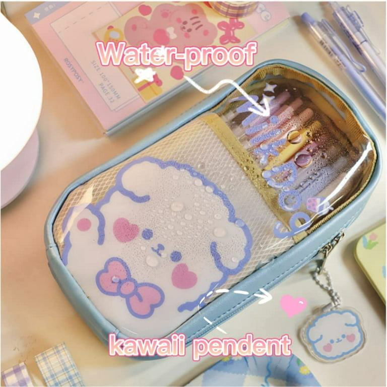 Kawaii Pencil Case Aesthetic Cute Pencil Cases for Girls Clear Large  Capacity Pencil Pouch Kawaii School Supplies Kids Gift - AliExpress