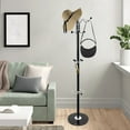 thumbnail image 2 of 66.9in Metal Coat Rack, Stainless Steel Clothes Hanger Tree Stand with 17 Hooks for Hat Bag Umbrella, 2 of 12