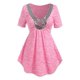 thumbnail image 1 of Camiseta de Espacio Teñido con Lentejuelas en Talla Extra Rosegal  Camisetas tallas grandes, 1 of 5
