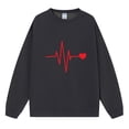 thumbnail image 4 of Baqcunre Crewneck Sweatshirts Print Round Neck Pullover Tops Long Sleeve Workout Shirts Loose Blouse Valentine Day(Dark Gray S-XXL),Womens Sweatshirt Womens Tops Valentine'S Day Shirts For Women, 4 of 4