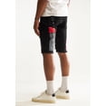 thumbnail image 3 of Embellish NYC Men's Rip & Repair Patchwork Distressed Skinny Denim Jean Shorts (30, Black), 3 of 4