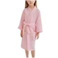 thumbnail image 2 of Kids' Long Sleeve Hooded Bath Towel Robe with Pocket, Absorbent Polyester-Spandex Blend for Bath, Pool, and Beach, 2 of 7