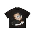 thumbnail image 1 of Rap Singer - Drake Graphic Print Fan Gift T-Shirt - Black Crewneck Short Sleeve Tee With Signature Braided Hairstyle & Tattoo Design, Casual Streetwear For Men, Machine Washable All-Season Comfor, 1 of 6