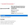 thumbnail image 2 of Rear Lower Rearward Control Arm - Compatible with 2022 Jeep Grand Cherokee WK, 2 of 2