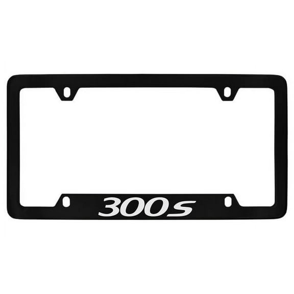 Chrysler 300s Black Coated Metal Bottom Engraved License Plate Frame Holder