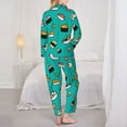 thumbnail image 5 of Junzan Sushi Print Womens Pajama Sets,Long Sleeve Button Down For Women Pjs 2 Piece, 5 of 9
