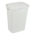 thumbnail image 6 of Mind Reader 60L Slim Laundry Hamper, Clothes Basket, Lid, Linen Design, Plastic, White, 6 of 7