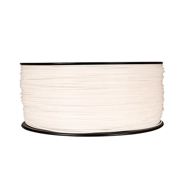 filamento makerbot xl blanco 2.27 kg bobina frontal centrada de filamento PLA blanco crema enrollado en capas uniformes sobre carrete con borde negro, diámetro 1.75 mm, compatible con impresoras MakerBot Replicator de quinta generación y Replicator Z18; a menudo usado también para prototipos y piezas de prueba en impresiones 3D.